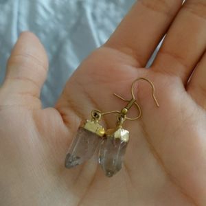 Crystal cloudy quartz earrings